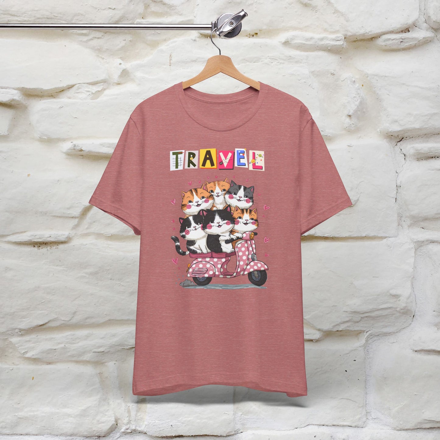 ''Travel'' Cat T-shirt for Women 100% Cotton* - Nunu&Miao Studio