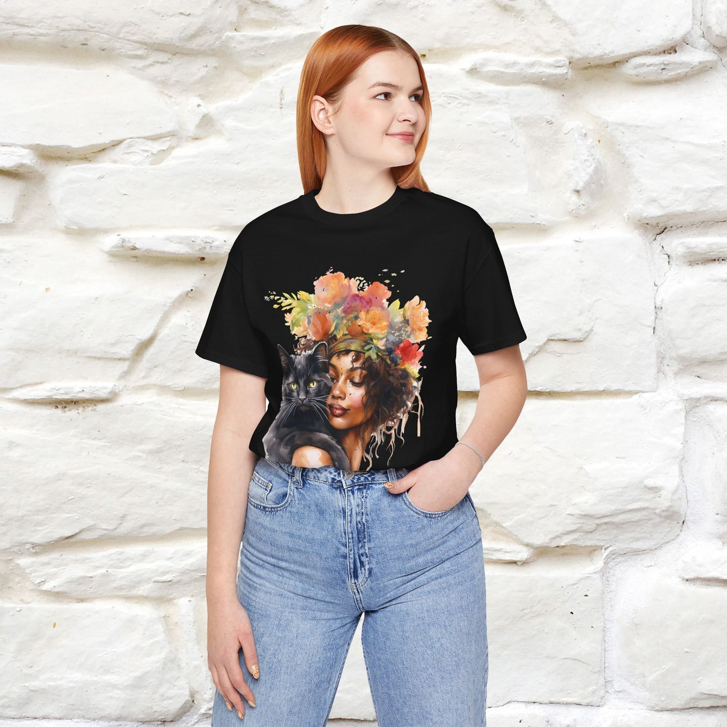 "The Black Cat and The Lady" T-Shirt for Women | 100% Cotton*