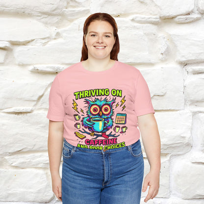 ''Thriving On Caffeine And Poor Choices''|  Sarcastic Cat T-Shirt | Nunu&Miao Studio