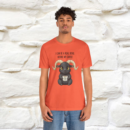 "I Can Be a Real Devil Before My Coffe" Funny T-shirt |Nunu&Miao Studio