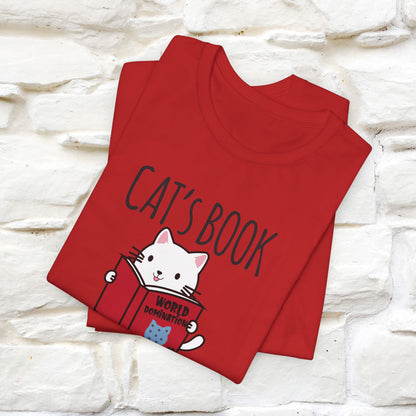 "Cat's Book Coffee" Cat T-Shirt for Men & Women | 100% Cotton* | Cozy Vibes for Book & Cat Lovers