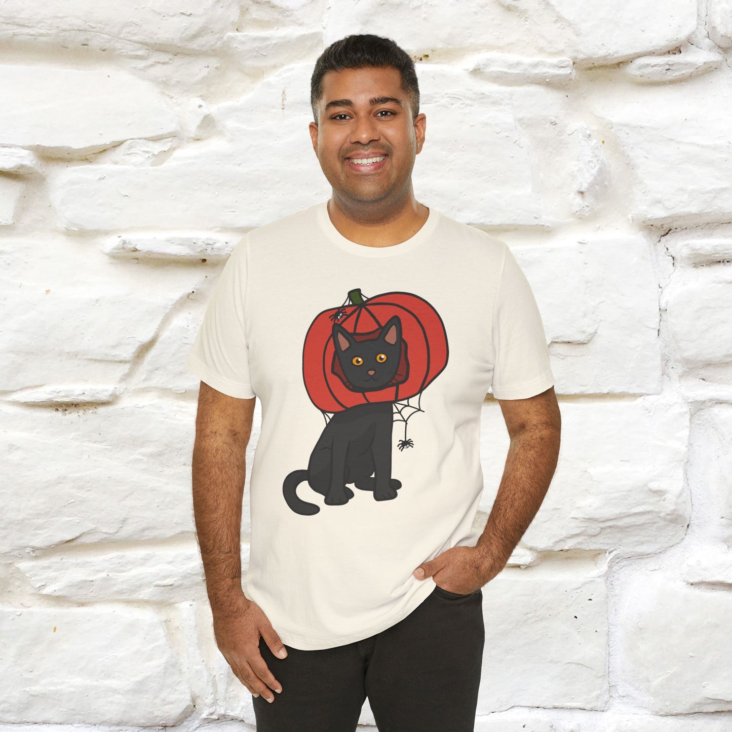 ''Black Cat And The Pumkin'' Unisex T-shirt 100% Cotton*