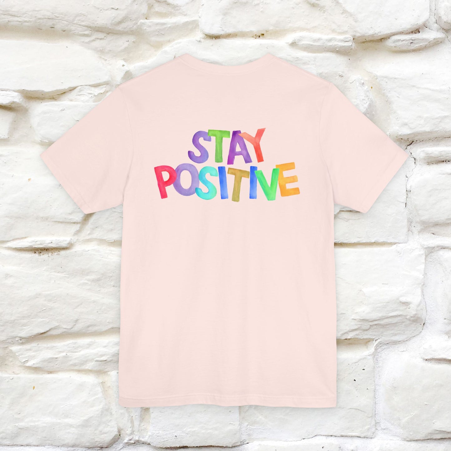 "Stay Positive'' Cat T-Shirt | Front & Back Design | Nunu&Miao Studio