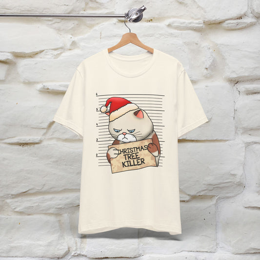 Christmas Tree Killer T-Shirt | Funny Cat Christmas Shirt for Men & Women | 100% Cotton*