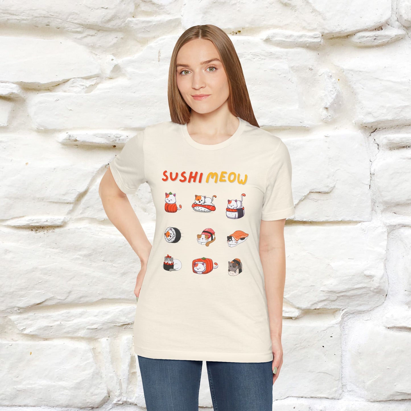 "Sushi Meow" Cat T-shirt for Men & Women | 100% Cotton*