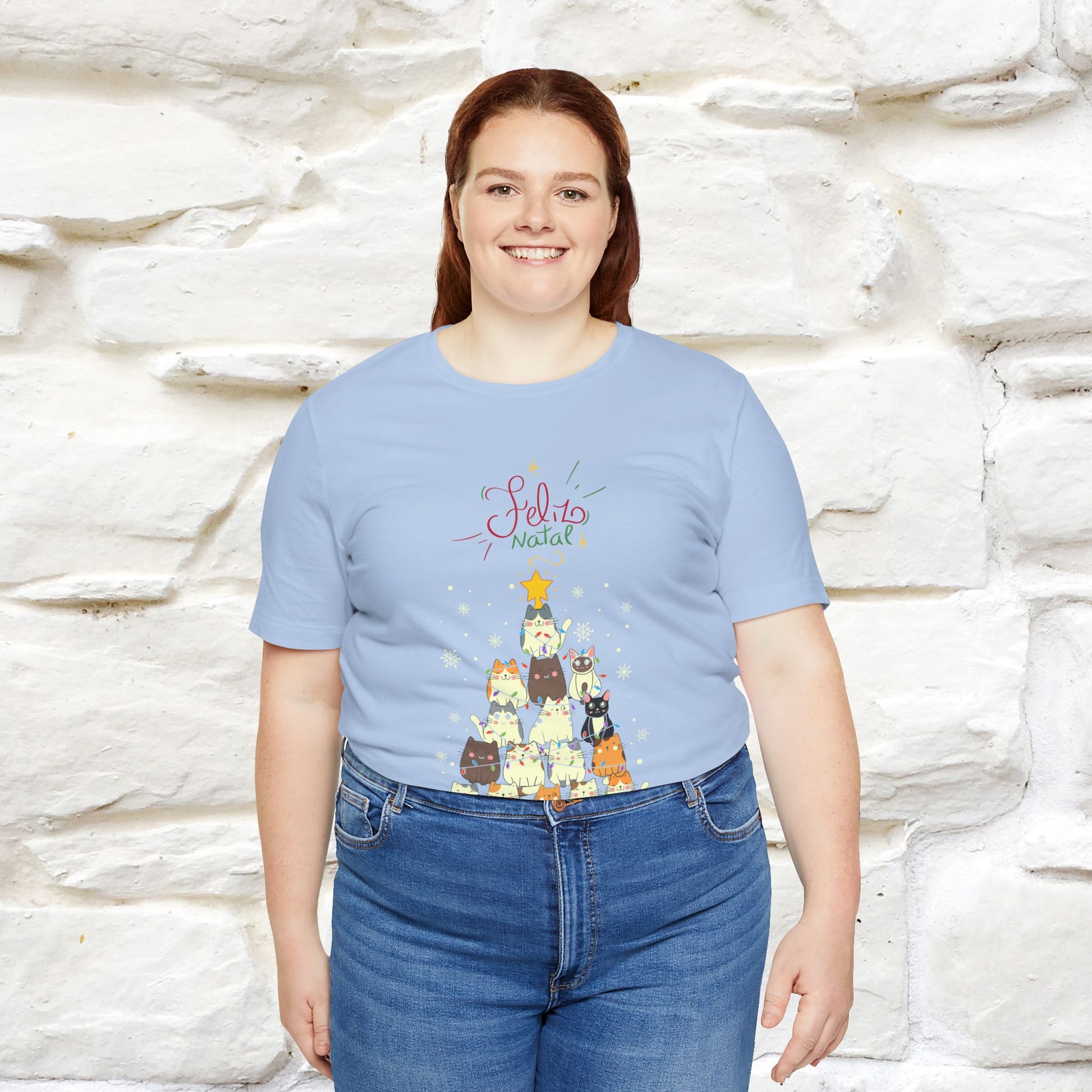 "Feliz Natal" Cat T-shirt|Nunu&Miao Studio - Nunu&Miao Studio