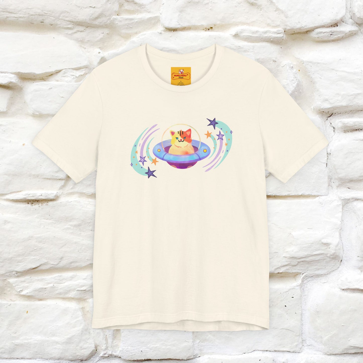"Stay Positive'' Cat T-Shirt | Front & Back Design | Nunu&Miao Studio