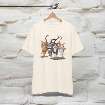 Four Cats' Feast: Feline Food Frenzy T-Shirt for Men & Women | 100% Cotton*