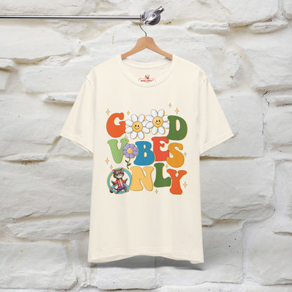 Good Vibes Only Cat T-Shirt for Men & Women | 100% Cotton* Positive Cat Lover Tee