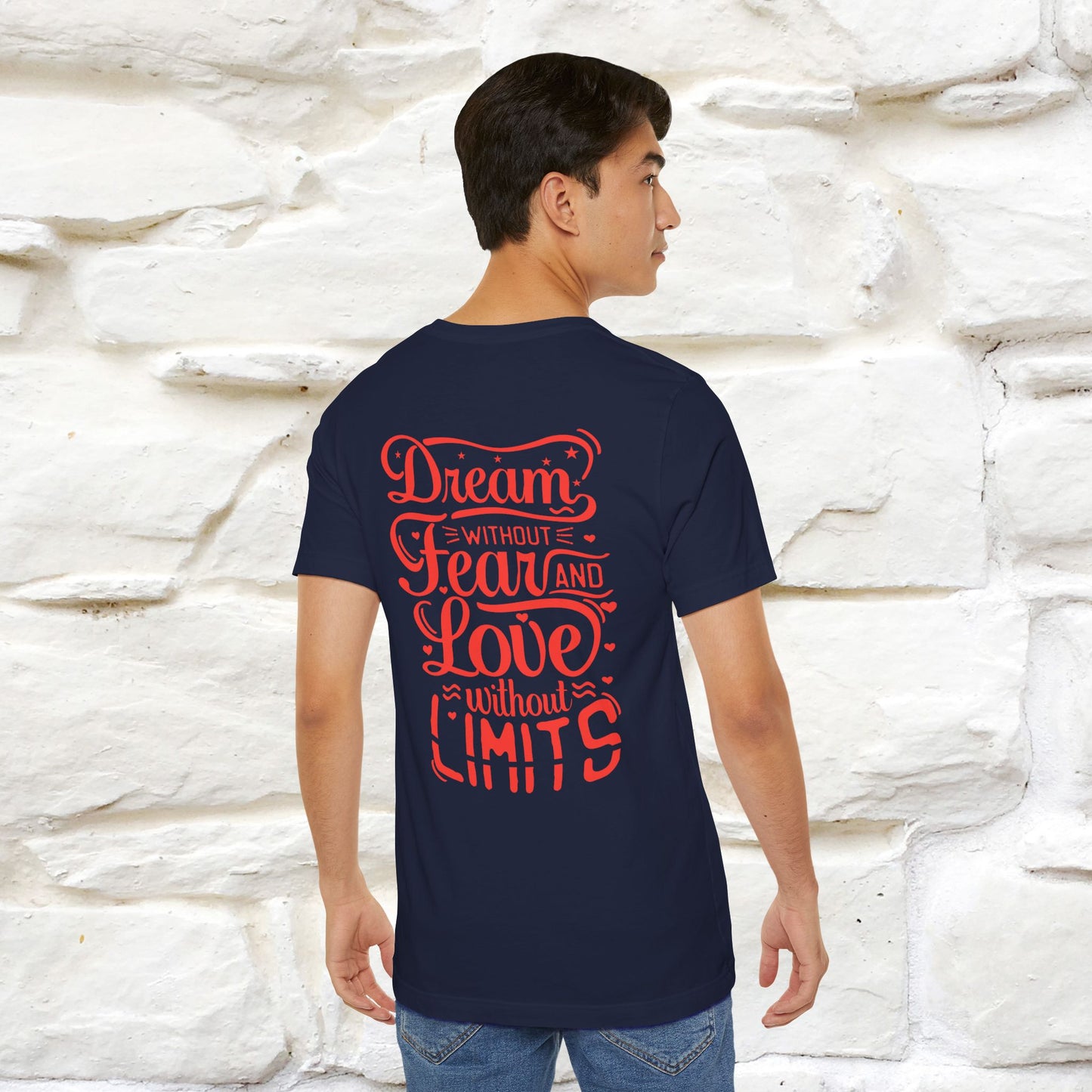 "Dream Without Fear And Love Without Limits'' Cat T-Shirt | Front & Back Design | Nunu&Miao Studio