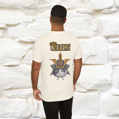 ''King Cat'' T-Shirt For Men, Front and Back Design, 100% Cotton* - Nunu&Miao Studio