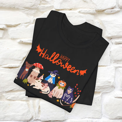 ''Happy Halloween Cat Family'' Unisex T-shirt 100% Cotton*