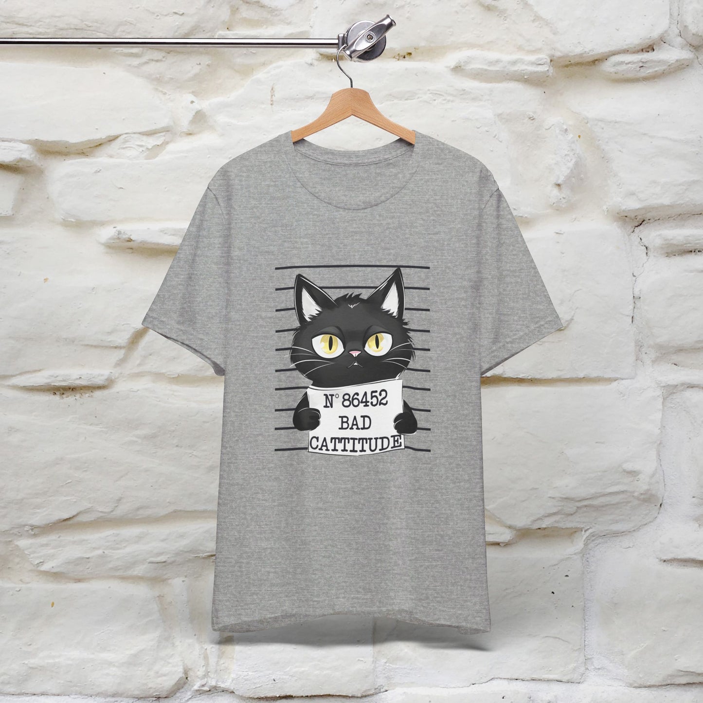 ''Bad Cattitude'' T-shirt for Man 100% Cotton* - Nunu&Miao Studio