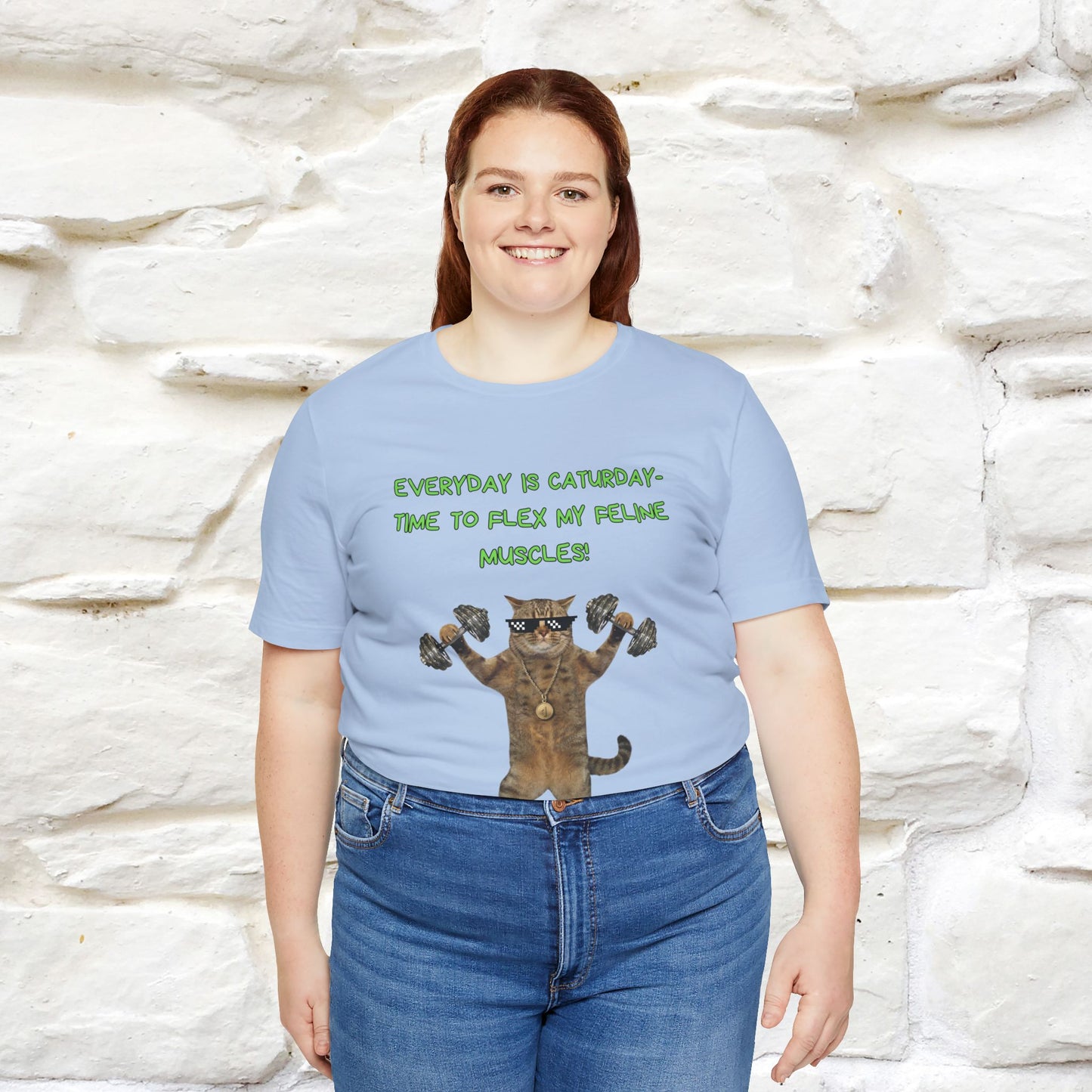 "Everyday Is Caturday – Flex My Feline Muscle"| Funny Cat T-Shirt  |Nunu&Miao Sudio