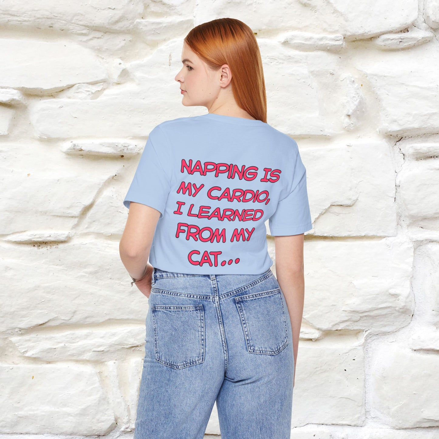 "Napping Is My Cardio, I Learned From My Cat…" Funny Cat T-shirt | Nunu&Miao Studio