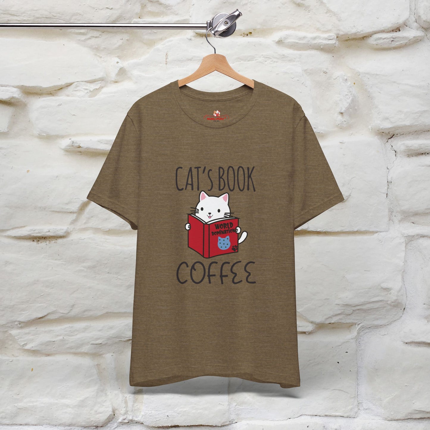 "Cat's Book Coffee" Cat T-Shirt for Men & Women | 100% Cotton* | Cozy Vibes for Book & Cat Lovers