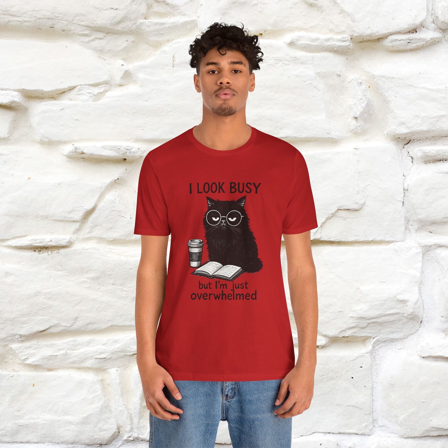 "I Look Busy But I'm Just Overwhelmed" |Cat T-Shirt | Nunu&Miao Studio