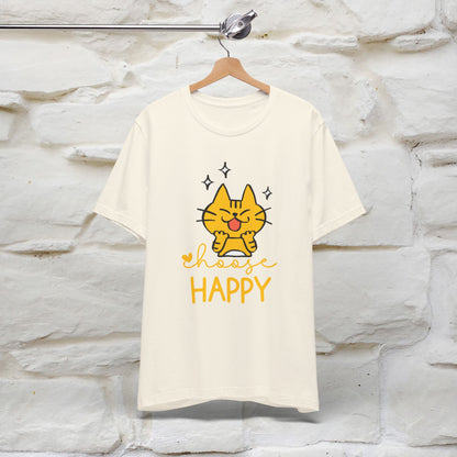 "Choose Happy" Cat T-Shirt for Men & Women | 100% Cotton* | Positive Tee 🐾