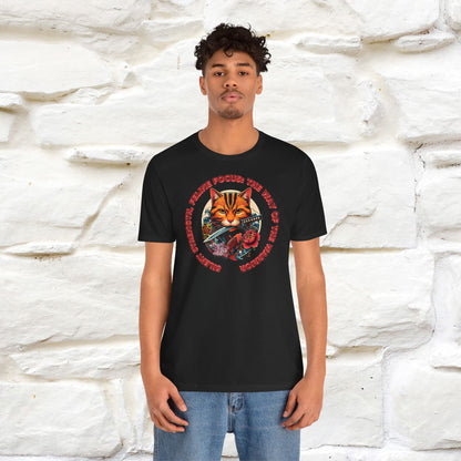 Silent Strength, Feline Focus: The Way of the Warrior" Cat T-Shirt for Men & Women | 100% Cotton*