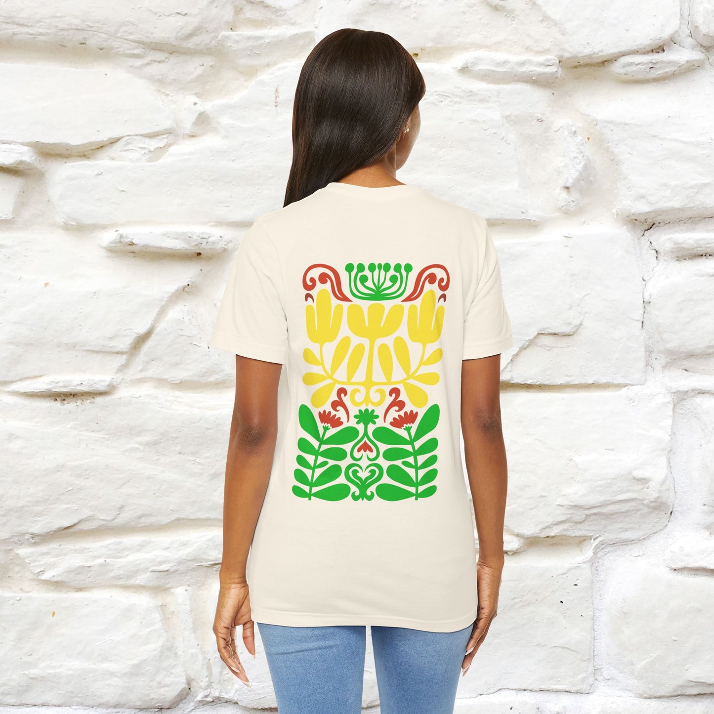 ''Floral Abstract'' Cat T-Shirt Front and Back Design | Nunu&Miao Studio