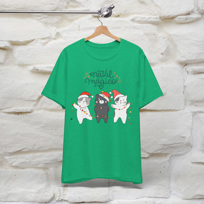 "Natal Magico" Cat T-shirt for Men & Women | 100% Cotton* 🐾 | Magical Holiday Cat Tee