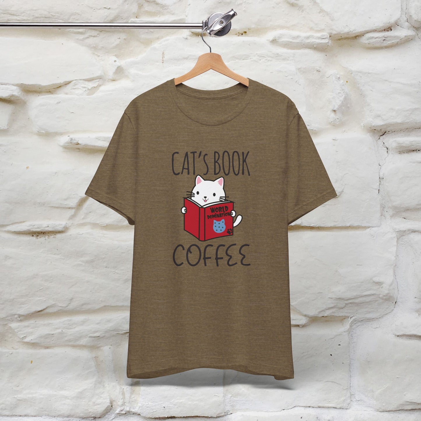 "Cat's Book Coffee" Cat T-Shirt for Men & Women | 100% Cotton* | Cozy Vibes for Book & Cat Lovers