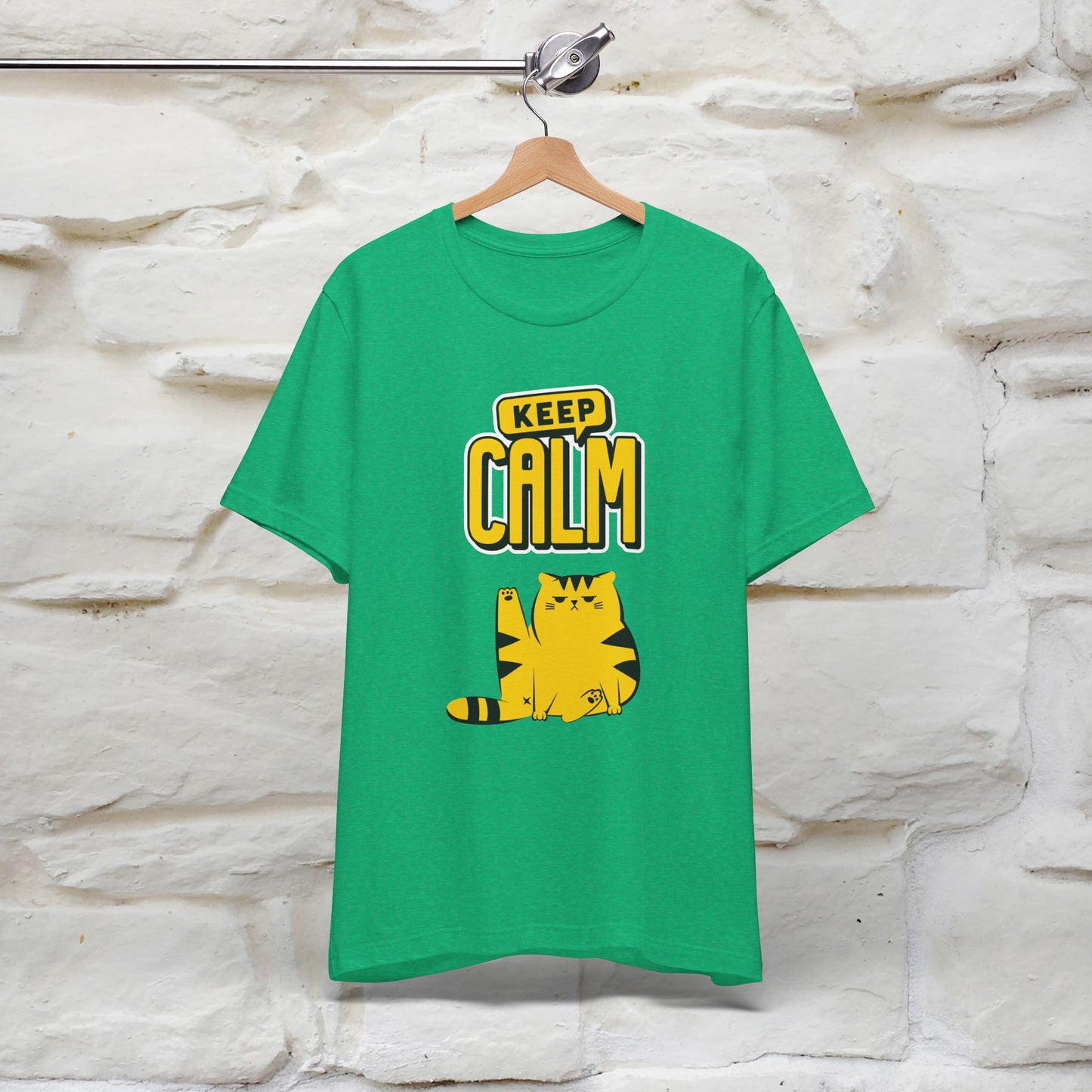 Keep Calm Cat T-Shirt for Men & Women | 100% Cotton* Relaxed Cat Lover Tee