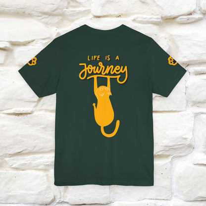 "Life Is A Journey'' Cat T-Shirt | Front & Back Design | Nunu&Miao Studio