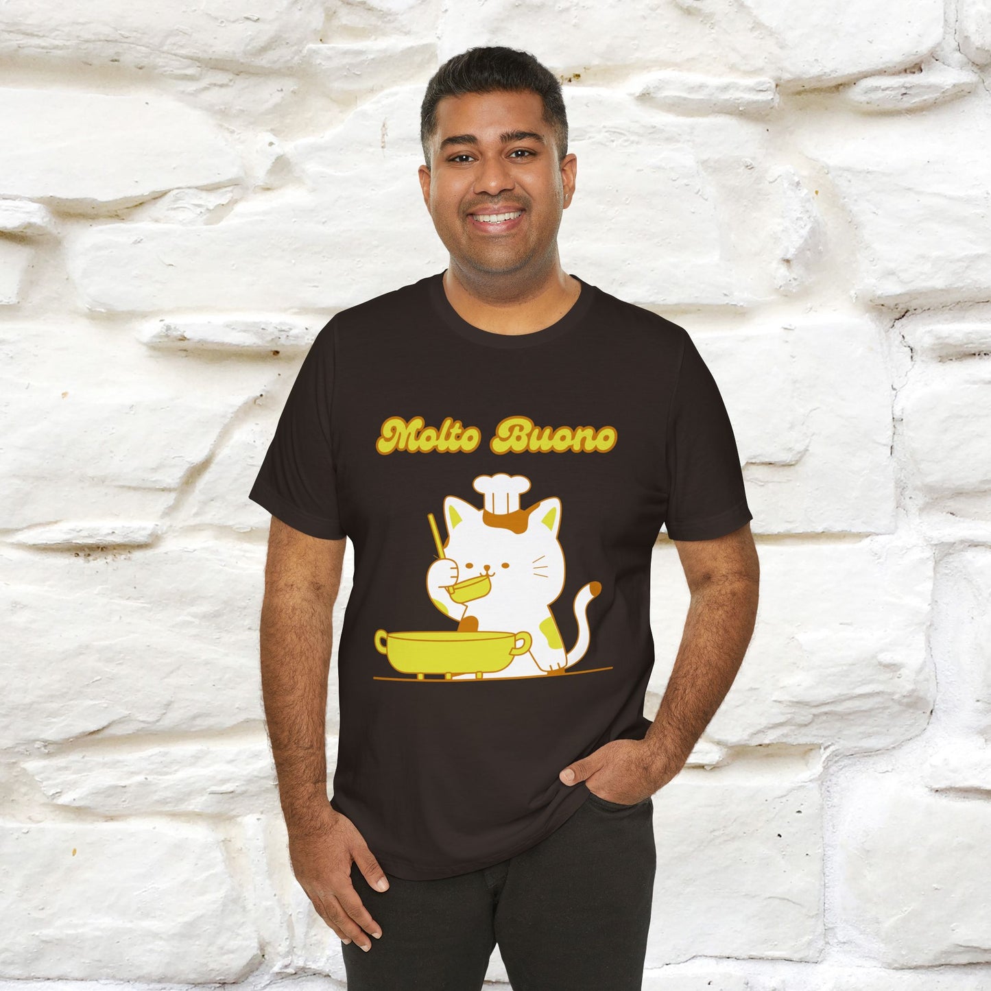 “Molto Buono Cat T-Shirt | Italian-Inspired Cat Shirt for Men & Women | 100% Cotton”