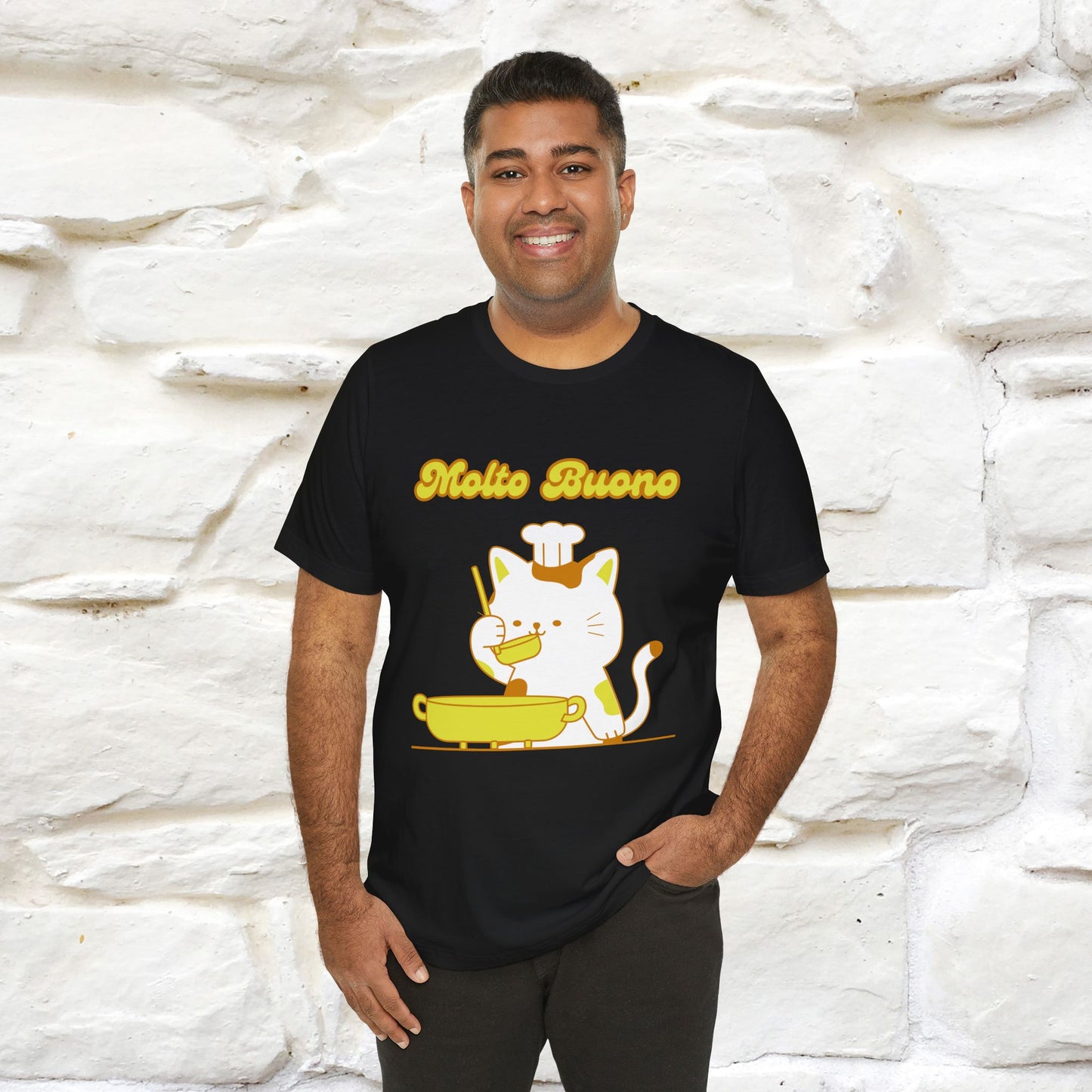 “Molto Buono Cat T-Shirt | Italian-Inspired Cat Shirt for Men & Women | 100% Cotton”