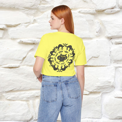 ''Black Cat Circle'' Cat T-Shirt Front and Back Design | Nunu&Miao Studio