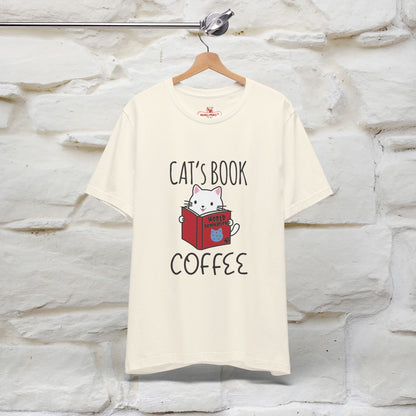 "Cat's Book Coffee" Cat T-Shirt for Men & Women | 100% Cotton* | Cozy Vibes for Book & Cat Lovers