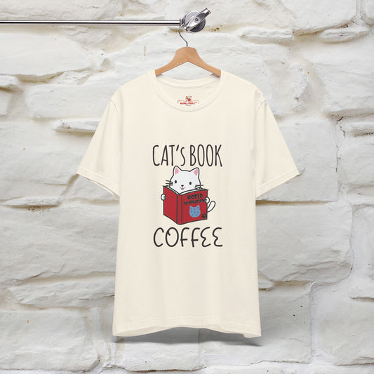 "Cat's Book Coffee" Cat T-Shirt for Men & Women | 100% Cotton* | Cozy Vibes for Book & Cat Lovers