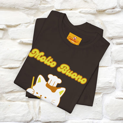 “Molto Buono Cat T-Shirt | Italian-Inspired Cat Shirt for Men & Women | 100% Cotton”