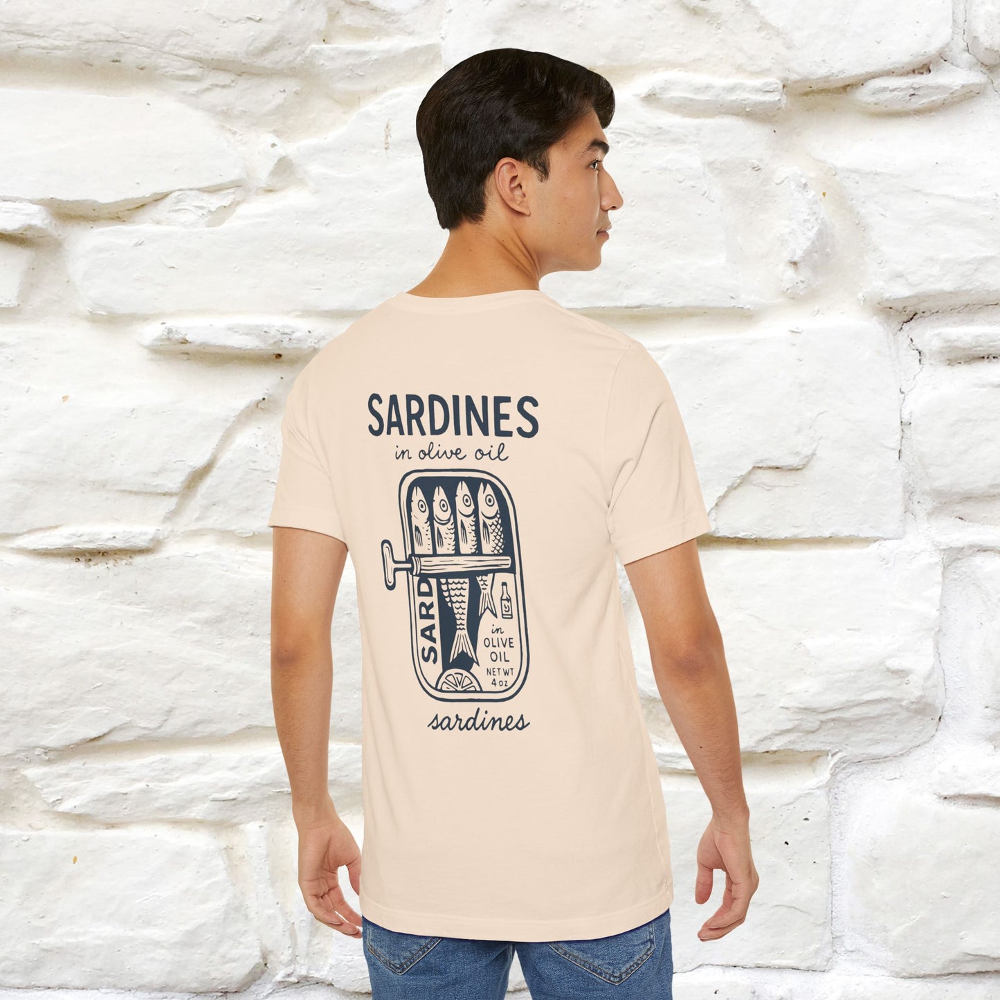 "Sardines In Olive Oil" Cute T-shirt | Front & Back Design|Nunu&Miao Studio - Nunu&Miao Studio