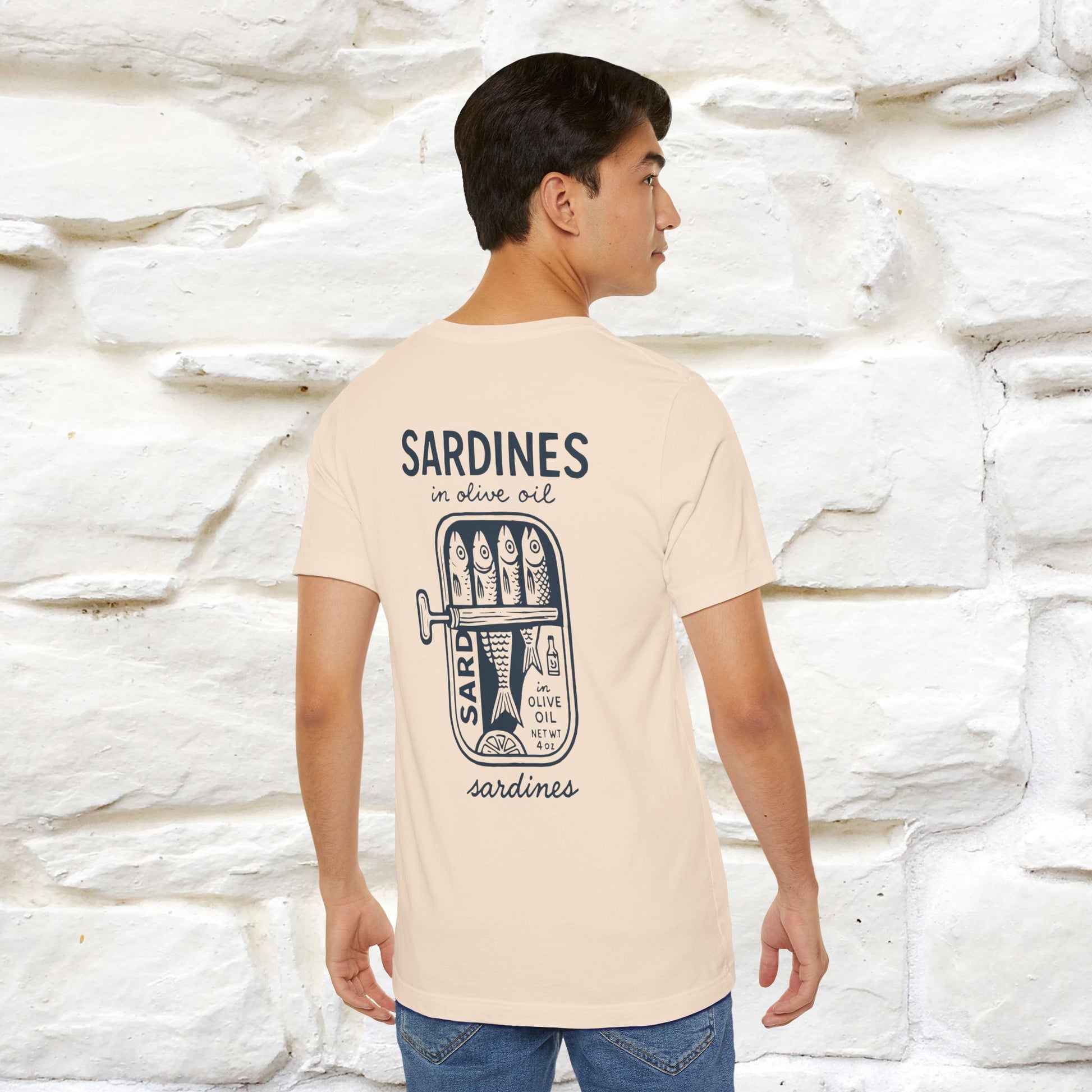 "Sardines In Olive Oil" Cute T-shirt | Front & Back Design|Nunu&Miao Studio - Nunu&Miao Studio