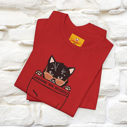 ''Judging You Silently'' | Cat T-Shirt for Men | Nunu&Miao Studio - Nunu&Miao Studio
