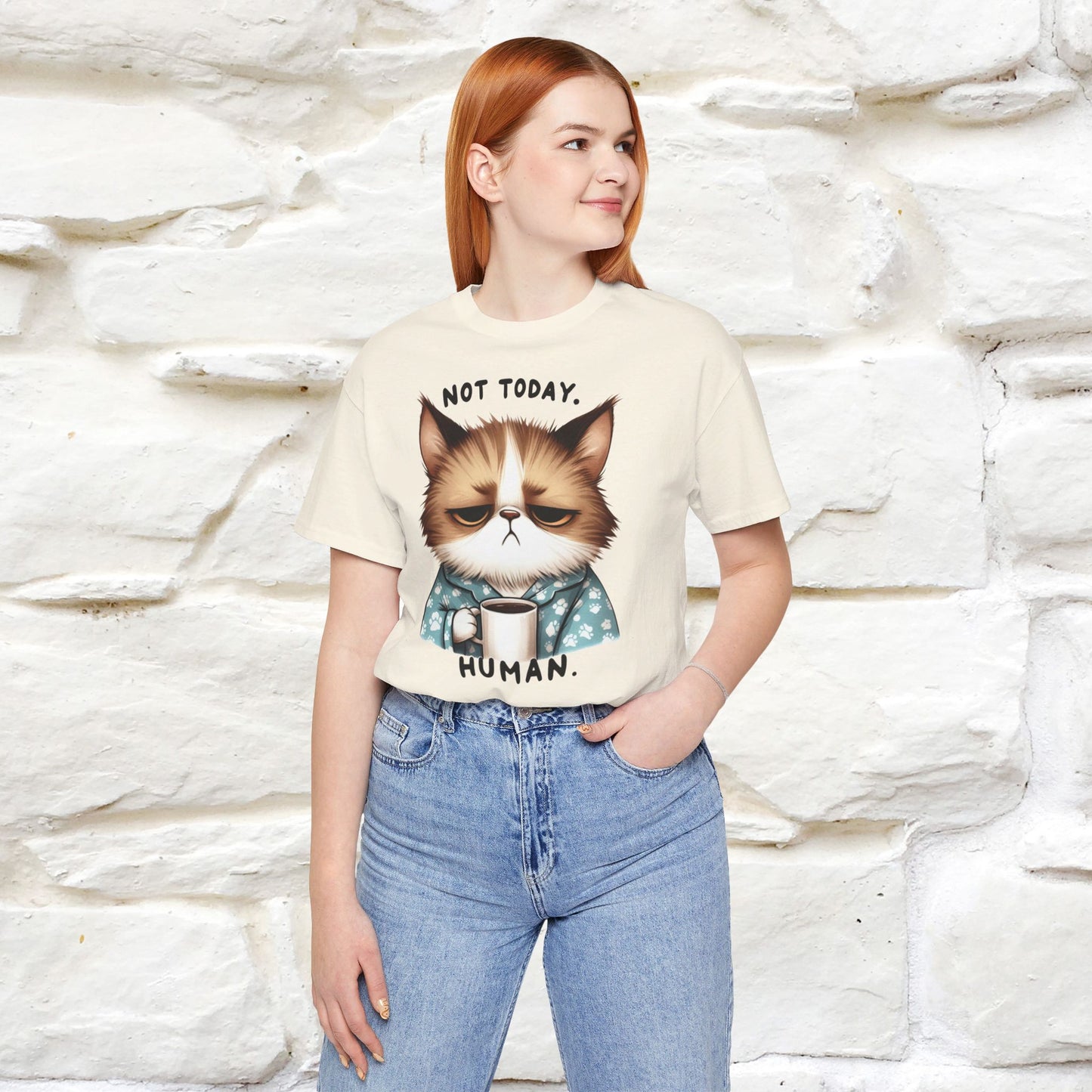 ''Not Today Human'' Cat  T-shirt for Women 100% Cotton* - Nunu&Miao Studio