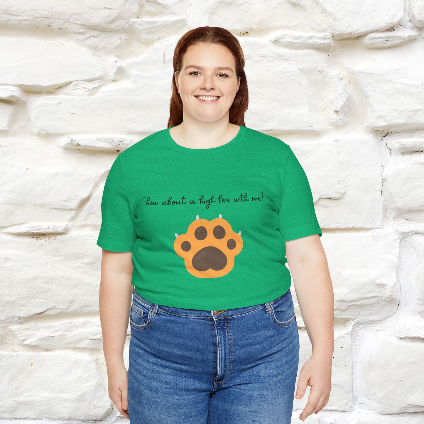 "How About A High Five With Me?" Cat T-shirt for Men & Women | 100% Cotton*