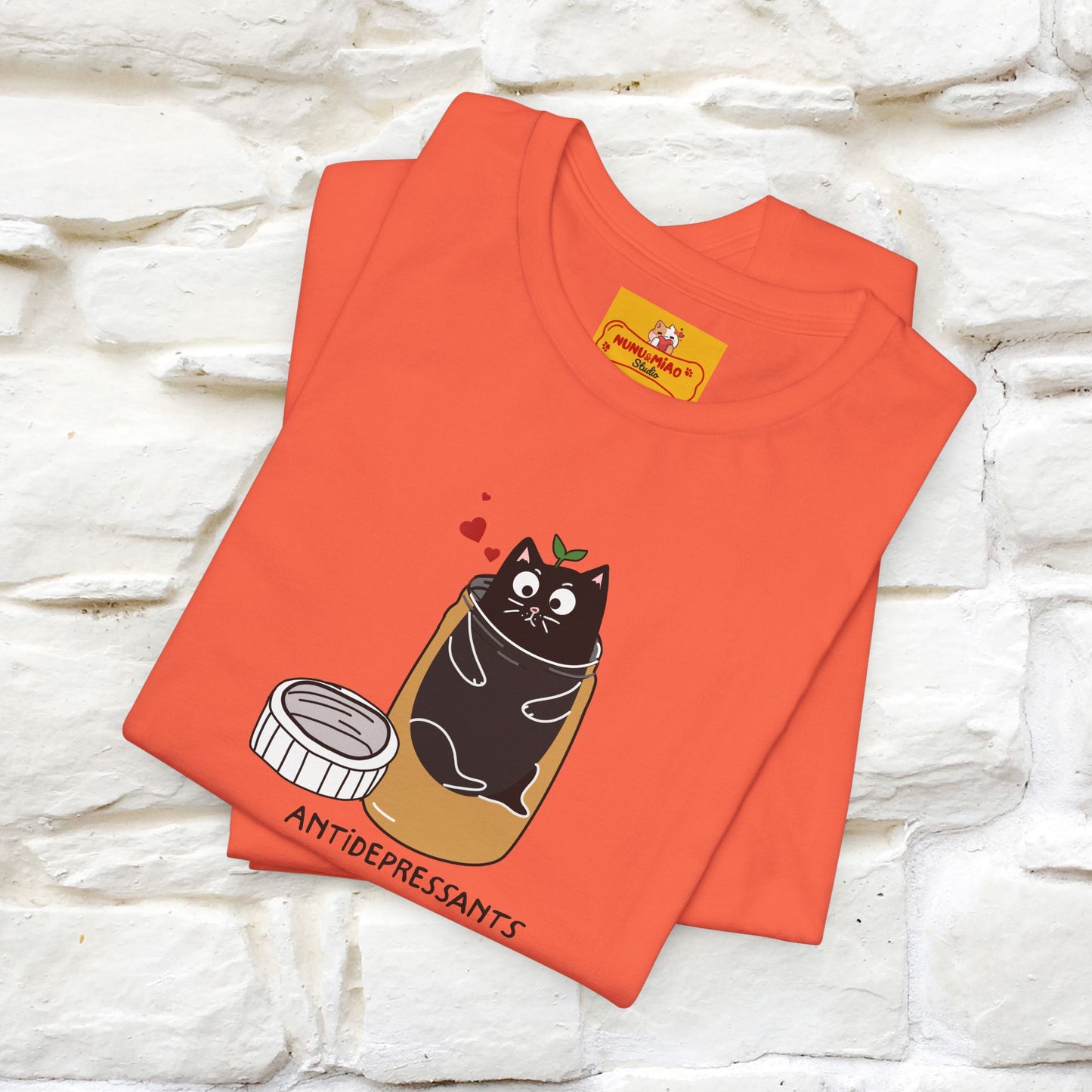 "Antidepressants" Cat T-Shirt | Front & Back Design | Nunu&Miao Studio
