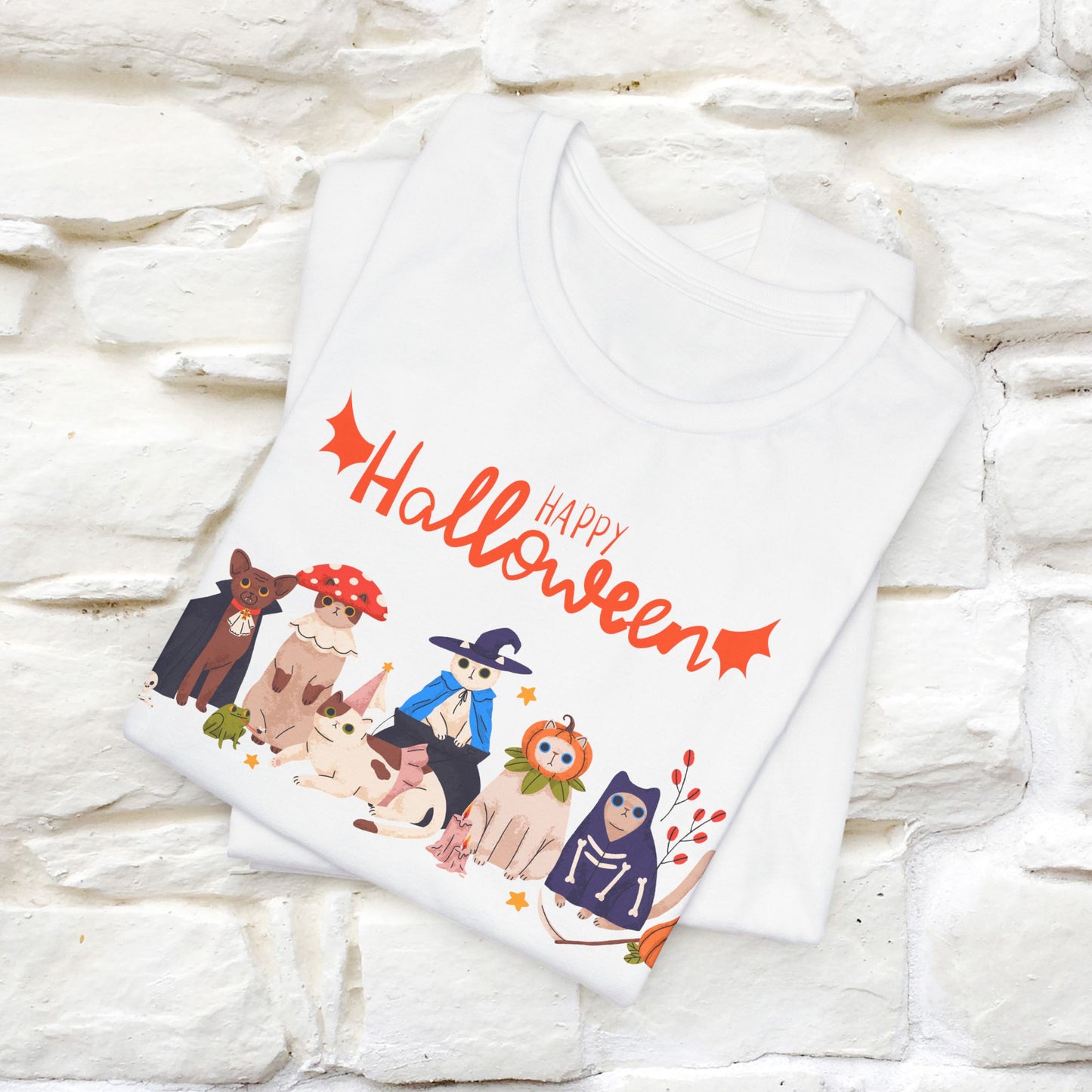 ''Happy Halloween Cat Family'' Unisex T-shirt 100% Cotton*