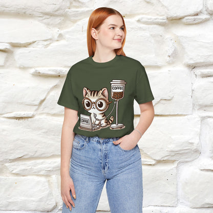 "Coffee Runs Through My Veins" Cat T-shirt for Men & Women | 100% Cotton* | Cat Lover Tee