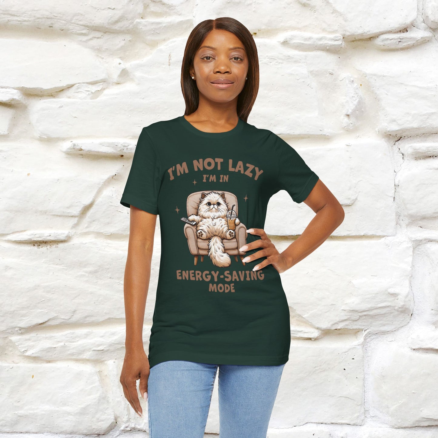 "I'm Not Lazy I'm In Energy-Saving Mode " Cat T-shirt |Nunu&Miao Studio