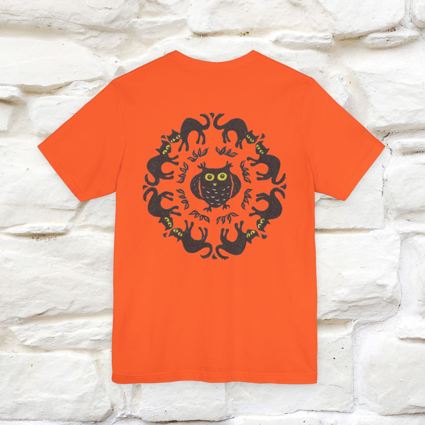 ''Black Cat Circle'' Cat T-Shirt Front and Back Design | Nunu&Miao Studio