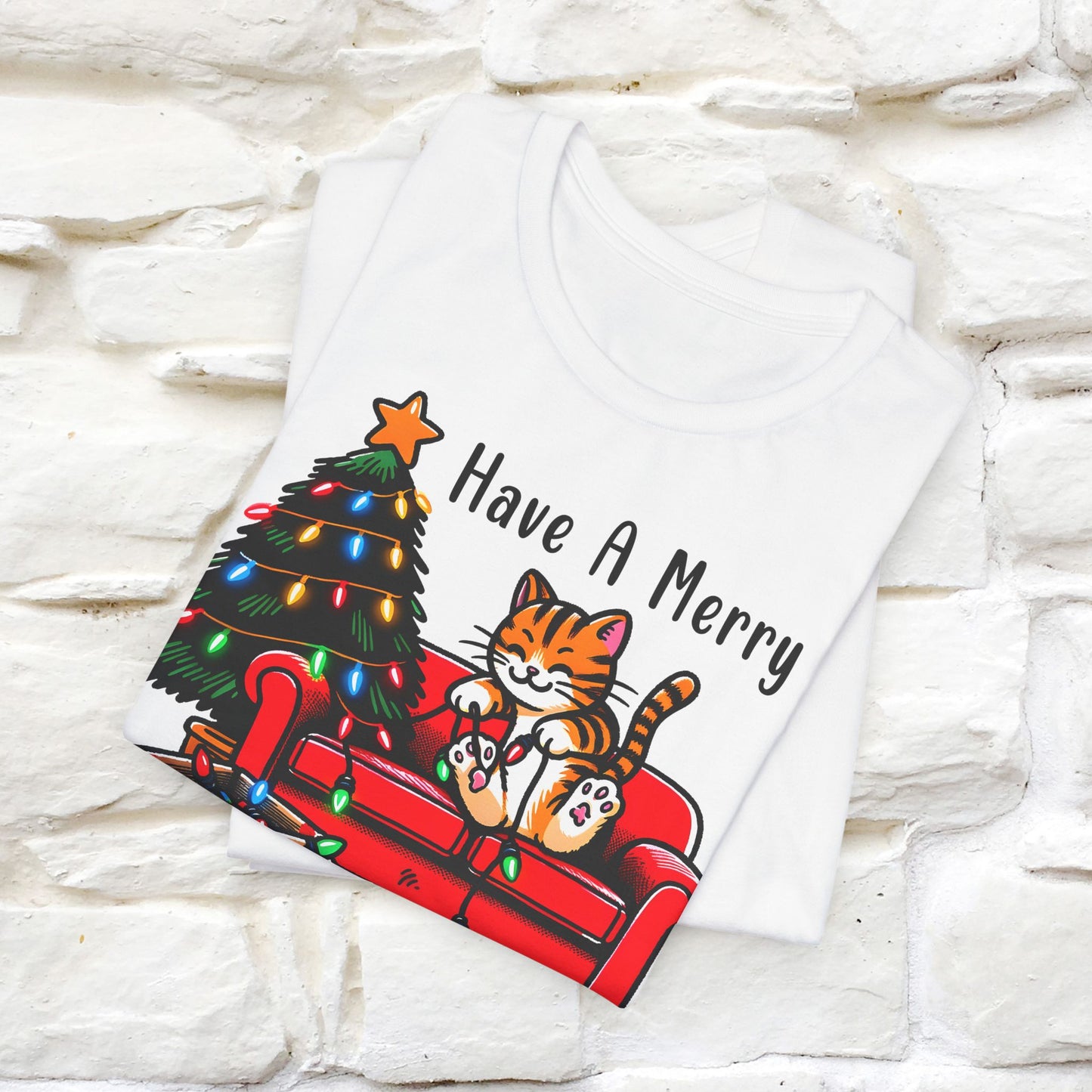 “Have A Merry Christmas! T-Shirt | Festive Cat Shirt for Men & Women | 100% Cotton”