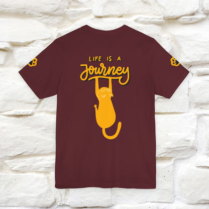 "Life Is A Journey'' Cat T-Shirt | Front & Back Design | Nunu&Miao Studio