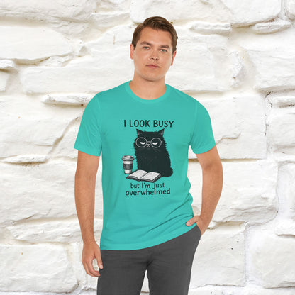 "I Look Busy But I'm Just Overwhelmed" |Cat T-Shirt | Nunu&Miao Studio