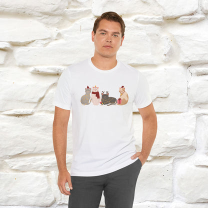 “Cat Family Christmas T-Shirt | Festive Cat Shirt for Men & Women | 100% Cotton”