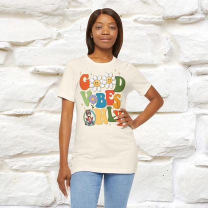 Good Vibes Only Cat T-Shirt for Men & Women | 100% Cotton* Positive Cat Lover Tee