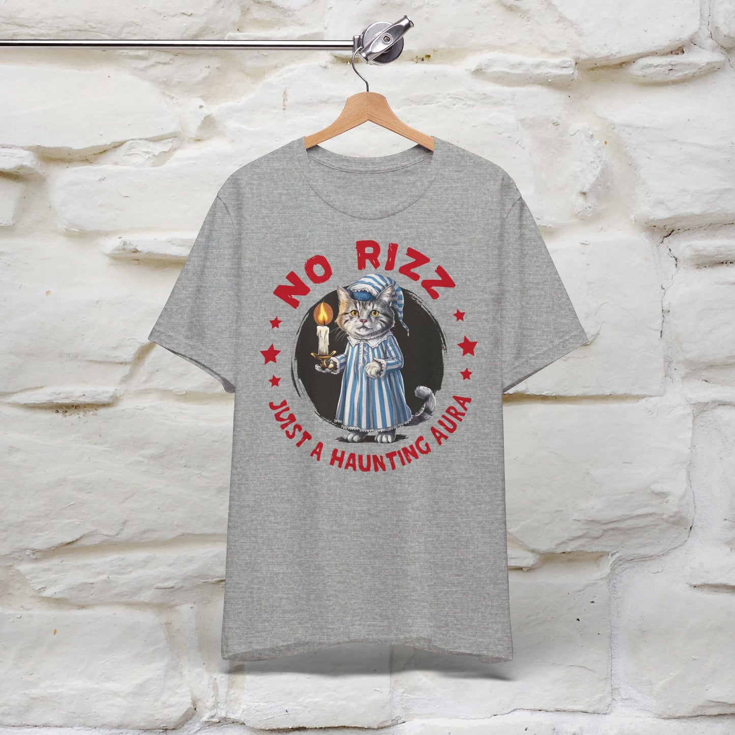 ''No Rizz - Just A Haunting Aura'' T-shirt for Man 100% Cotton. - Nunu&Miao Studio